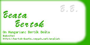 beata bertok business card